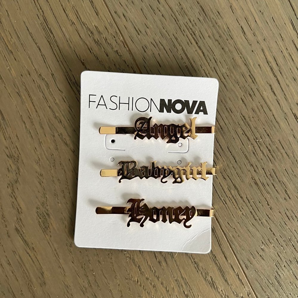 Fashion Nova - ' Sweet Baby Angel ' Hair Pin Set (Gold)